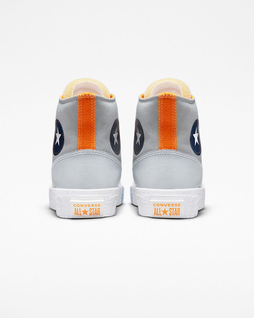 Men's Converse Chuck Taylor Alt Star Reflective Shine High Top Shoes Grey / White / Orange | AU 0E589K